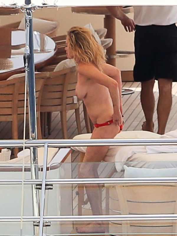 Melanie Griffith topless on a yatch in Ibiza.